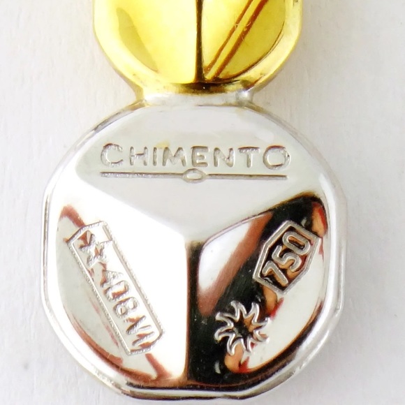 Chimento 18K Yellow White Gold Large Cross Pendant on Chain Necklace, Italy - Picture 9 of 10